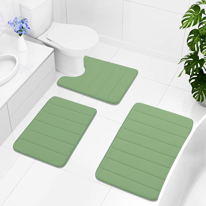 Buganda Memory Foam Bath Mat, Ultra Soft and Non-Slip Bathroom Rugs, Water - Image 8