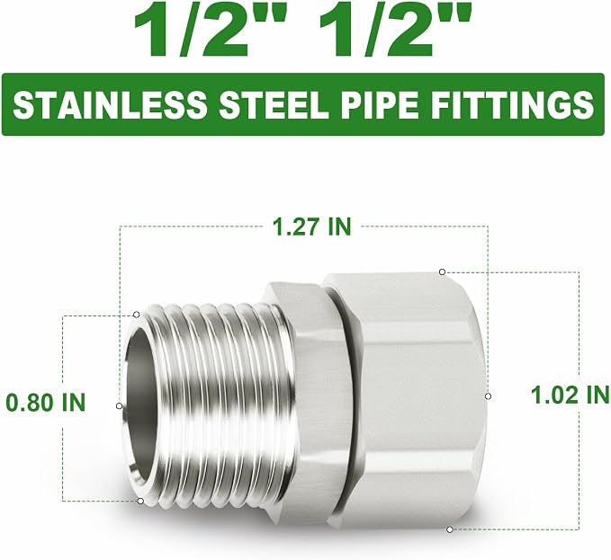 TAISHER 2PCS 304 Stainless Steel Flexible Movable Connector, 1/2" Male - Image 3