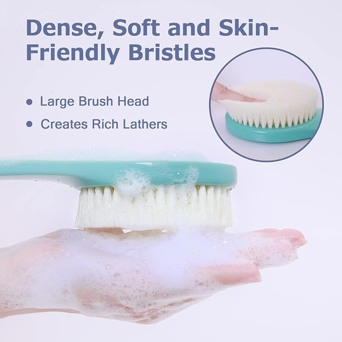 Body Back Scrubber – 17'' Long Handle Shower Brush, Durable Exfoliator - Image 2