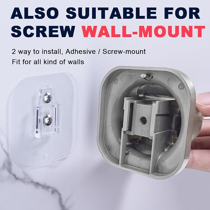 Hand Held Shower Head Holder, Adhesive Showerhead Bracket, Angle Adjustable - Image 3