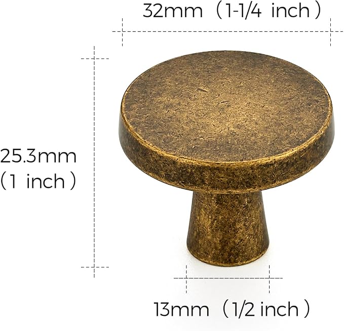 Ravinte 10 Pack Drawer Pulls 1-1/4 Inch Kitchen Cabinet Knobs Solid Round - Image 3