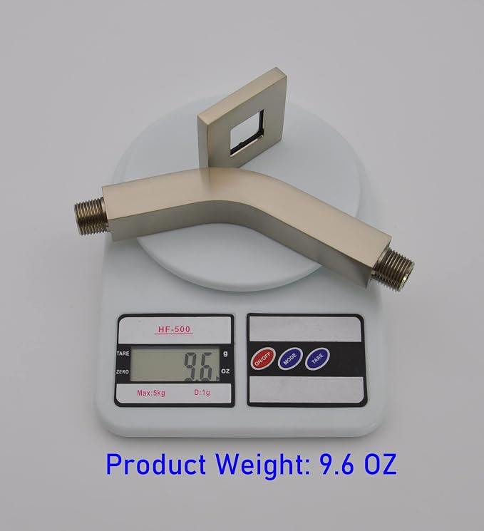 Aquaiaw Square Shower Arm and Anti-Scratch O-Ring Flange, 6 inch, Solid Brass - Image 5