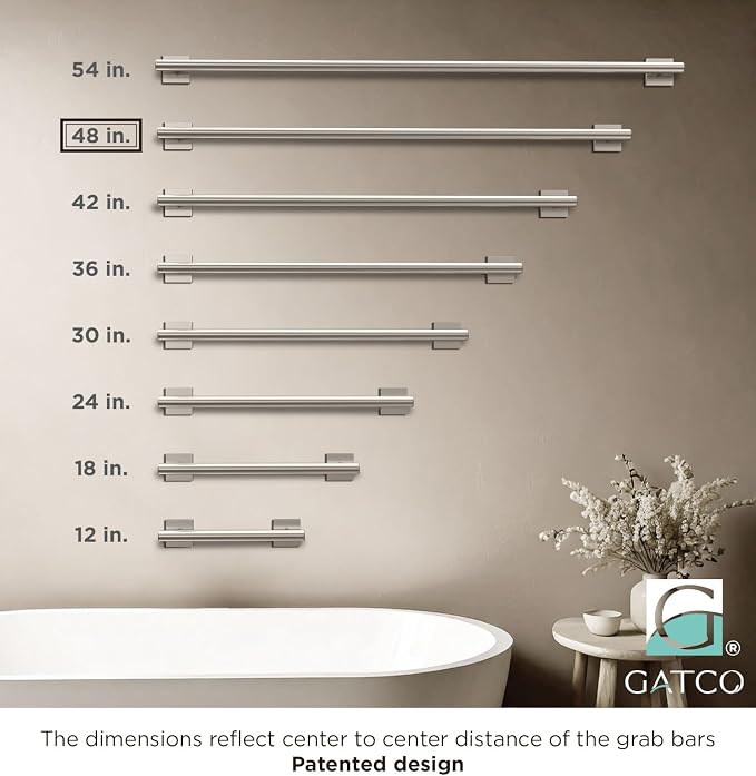 Elevate 48" L Grab Bar, Satin Nickel - Image 3