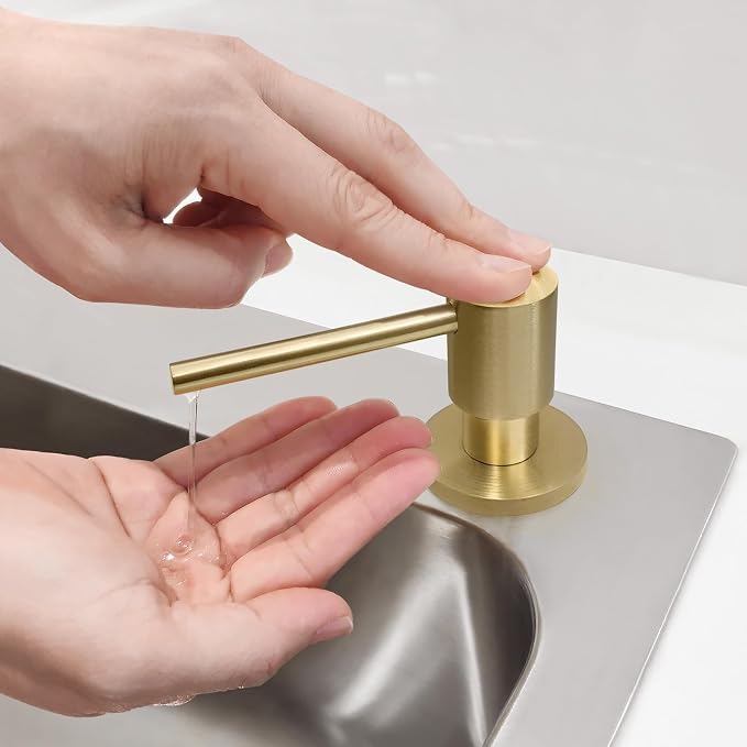 Deck Mounted Brass Kitchen Sink Soap Dispenser or Lotion Dispenser - Image 4