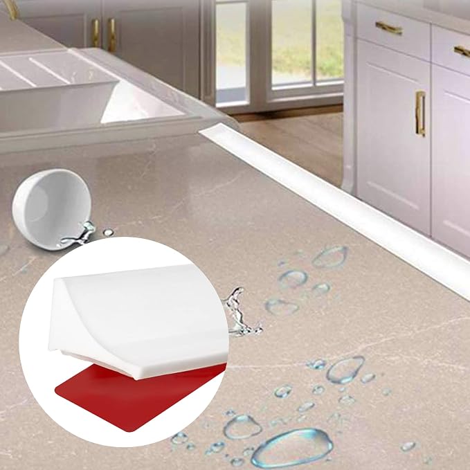 New Collapsible Shower Threshold Water Dam, Self Adhesive Silicone Waterproof - Image 3