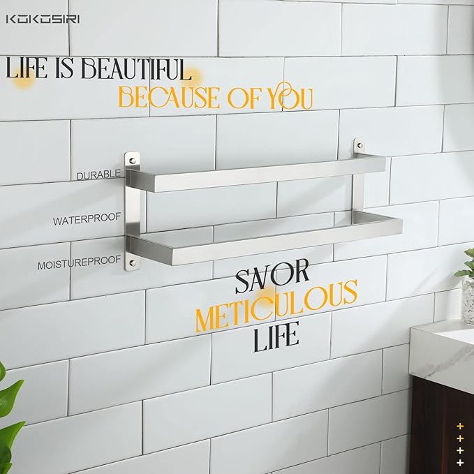 KOKOSIRI Hand Towel Bars Bathroom 2-Tiers Ladder Towel Rails 20 Inches Towel - Image 4
