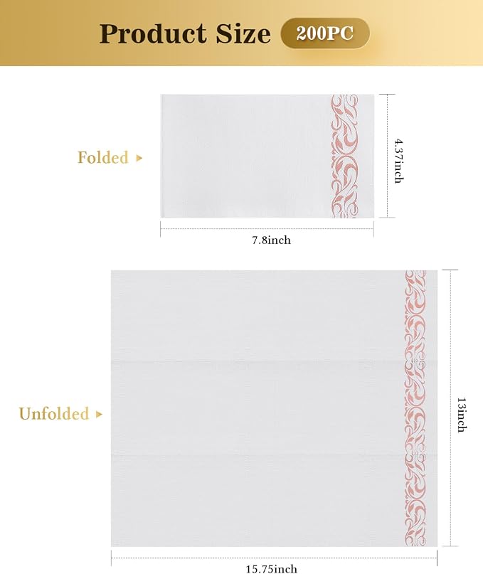 Goodluck 200 Pack 3-Ply Disposable Napkins - Image 2