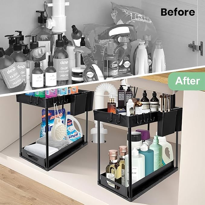Compact 2-tier under-sink organizer - Image 4