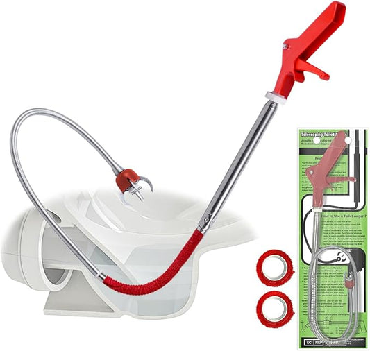 50 Inch Toilet Snake Drain Auger Cleaner Tool, Upgraded Grabber Unclogger Tool by gulrear