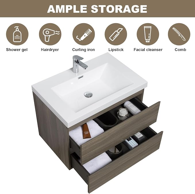 Floating Vanity Bathroom, 30 Inch Bathroom Vanity - Image 5