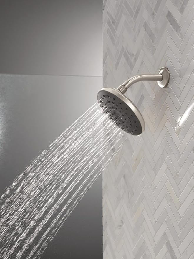 Delta PivotPro Brushed Nickel Rain Showerhead, Single Setting 7 Inch Round - Image 6