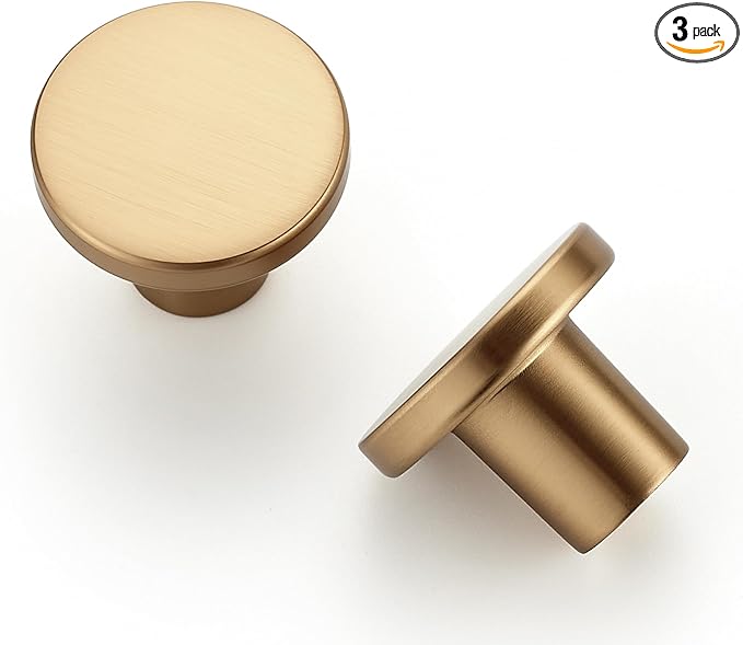 Ravinte 3 Pack Cabinet Knobs Champagne Bronze Kitchen Cabinet Knobs Round by Ravinte