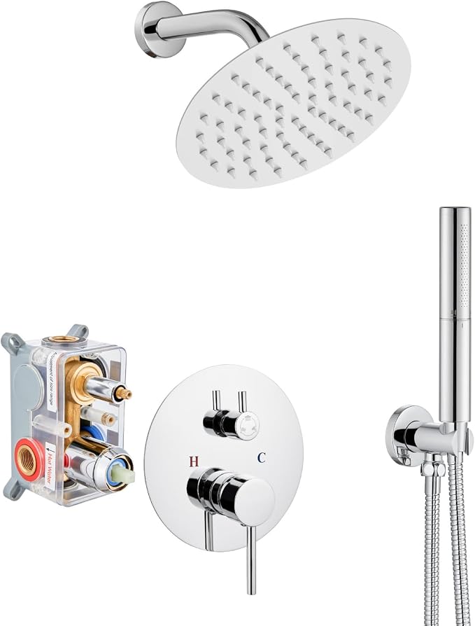 Airuida Shower Fixtures 2 Functions Shower Faucet Set Wall Mounted by Airuida