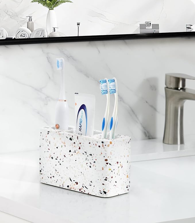 Luxspire Electric Toothbrush Holder, 3 Slots Large Toothbrush Toothpaste Stand - Image 3