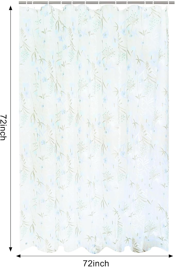 PEVA Shower Curtain, 72 x 72 Water Repellent Premium Bathroom Shower Curtain - Image 2