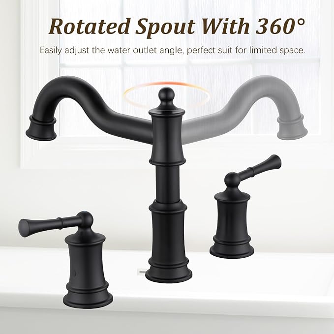 Roman Tub Faucet Classic Widespread Deck Mount Bathtub Faucet 3 Holes Brass - Image 3
