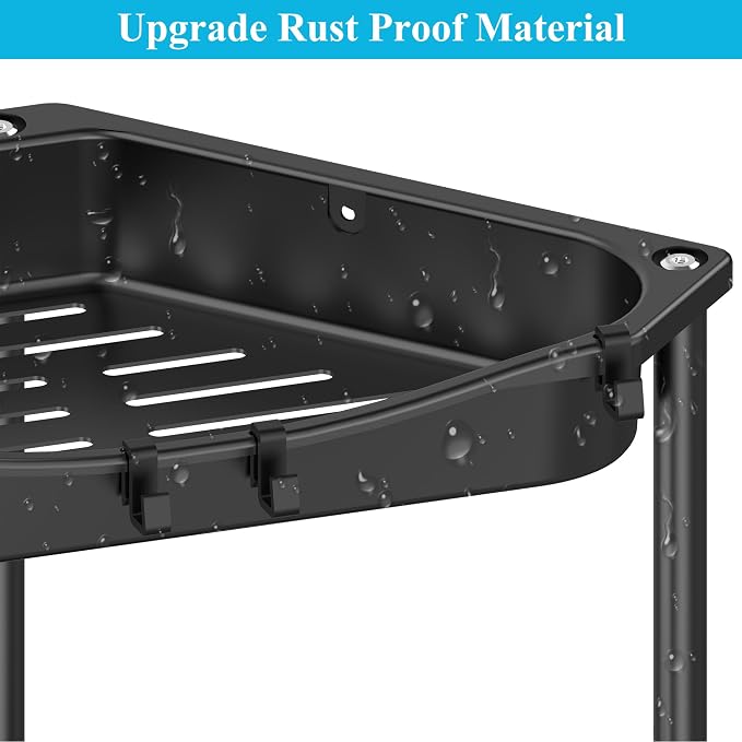 4 Tier Floor Standing Corner Shower Caddy Organizer Shelf - Image 4