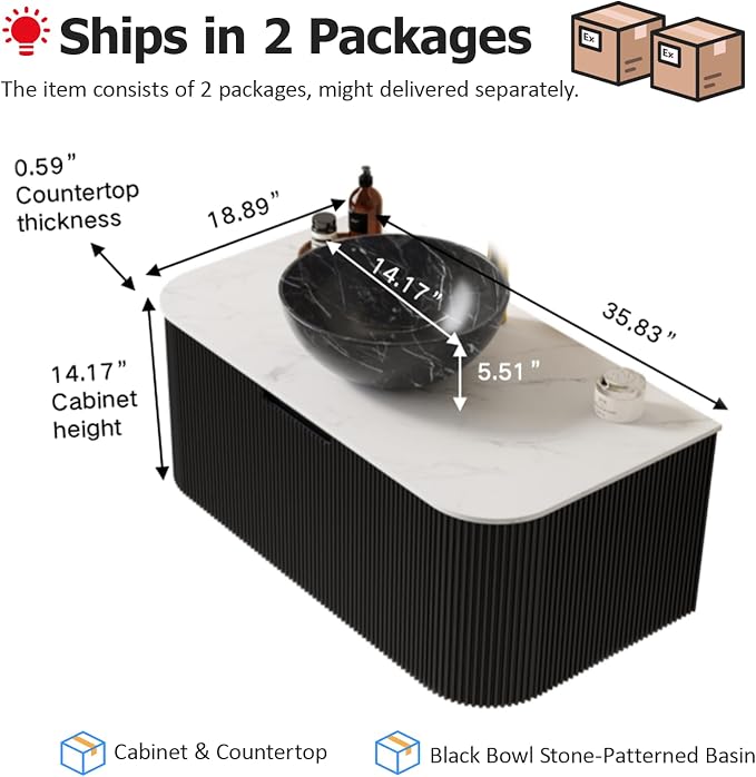 36" Floating Modern Bathroom Vanity - Image 2