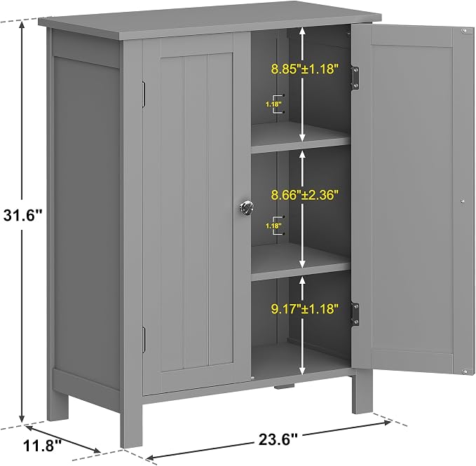 SUPER DEAL Modern Bathroom Floor Storage Cabinet - Image 3