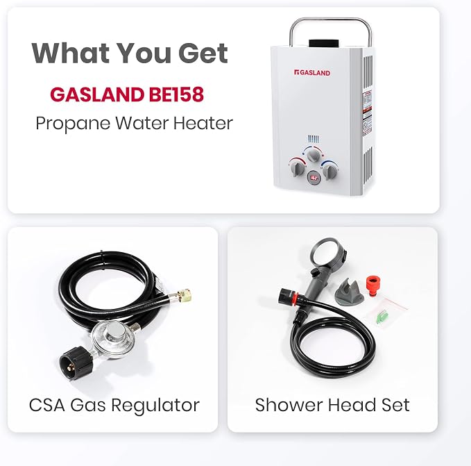 GASLAND BE158 Propane Portable Hot Water Heater | 1.58 GPM, 000 BTU | Outdoor - Image 6