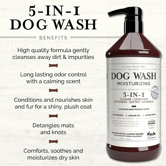 5-in-1 Dog Wash Moisturizing Lavender Shampoo, by Kira Labs 960ml/32fl - Image 4