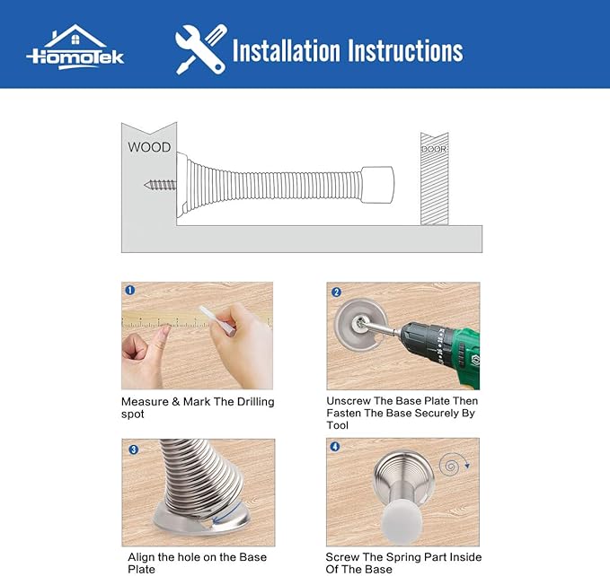 HOMOTEK 30 Pack Spring Door Stopper - Image 6