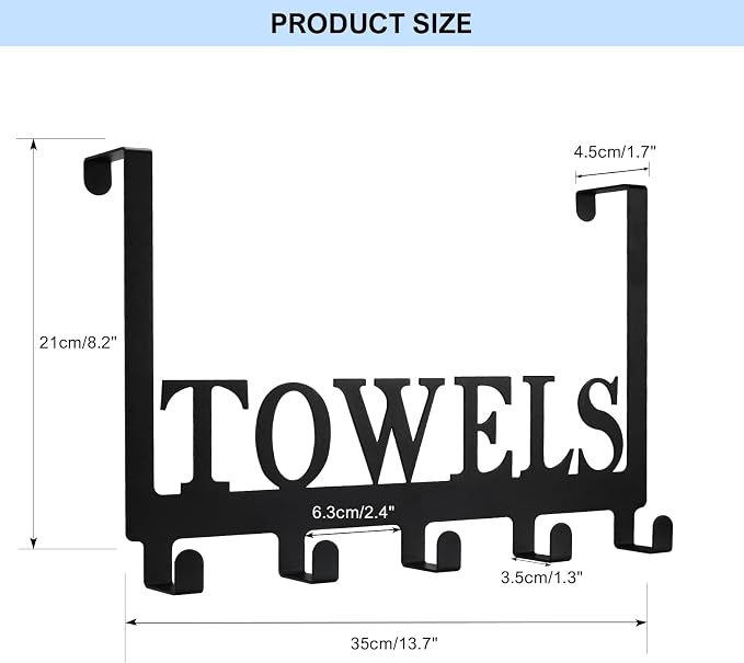 Over The Door Hooks, Towel Rack - Image 2