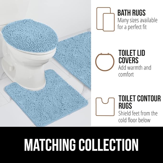 GORILLA GRIP Bath Rug Mat 44x26, Thick Soft Absorbent Chenille, Quick Dry - Image 9