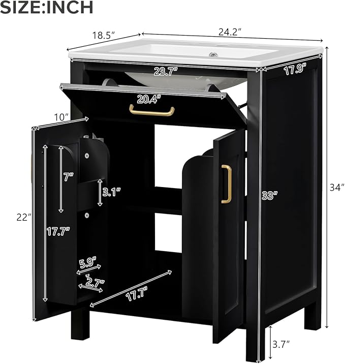 Linique 24" Bathroom Vanity - Image 2