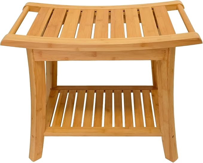 Zhuoyue Bamboo Spa Bath Shower Stool & Bench by ZHUOYUE