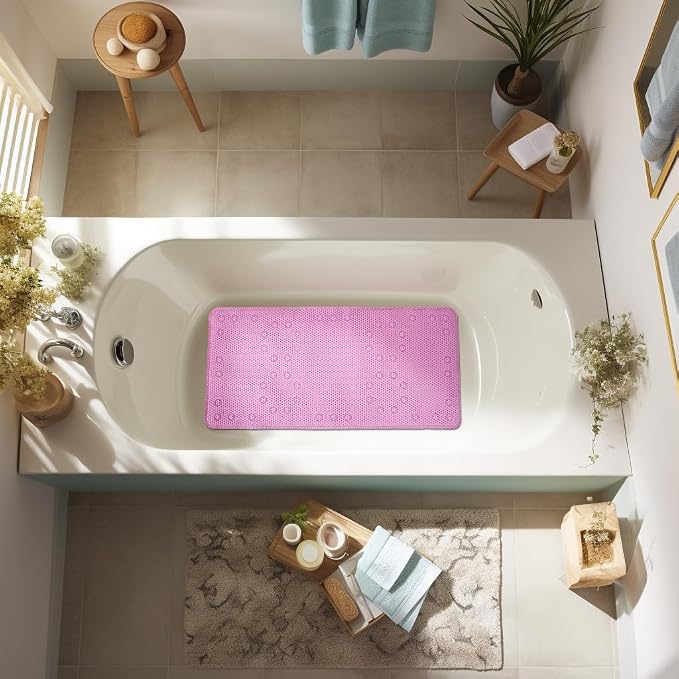 Non Slip Bathtub Mat 36” X 17” Shower Mat Soft Foam Bath Mats - Image 6