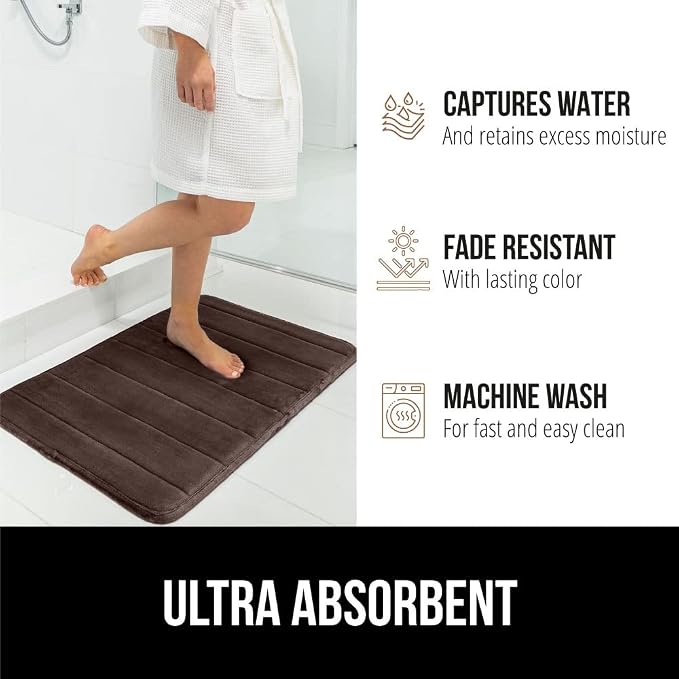 GORILLA GRIP Memory Foam Bath Mat, Soft Absorbent US Designed Bathroom Rug - Image 7
