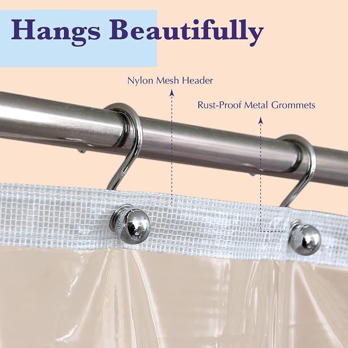 Epica Shower Curtain – Strongest Heavy-Duty Clear Vinyl 72x72 Shower Curtain - Image 6