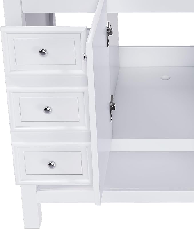 Favfurish 36" Bathroom Vanity Without Top Sink, Modern White Vanity Only - Image 10