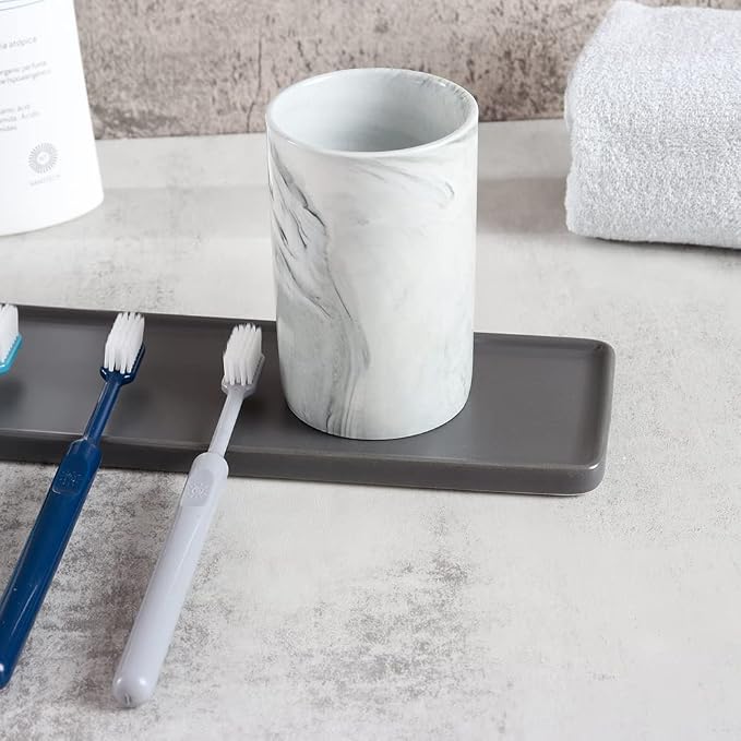 Ceramic Toothbrush Holder, Bathroom Cup, Drinking Mug, Coffee Cups, Marble - Image 4