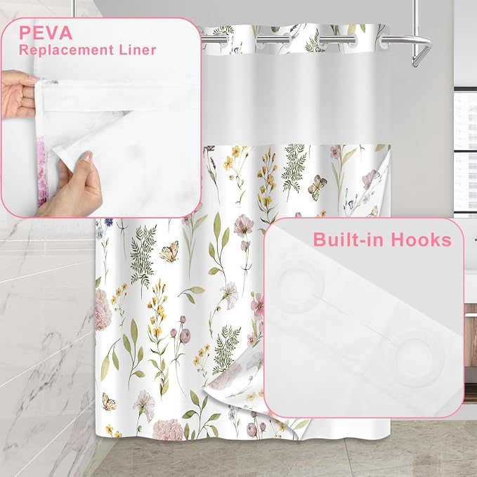 No Hook Shower Curtain Set - Image 3