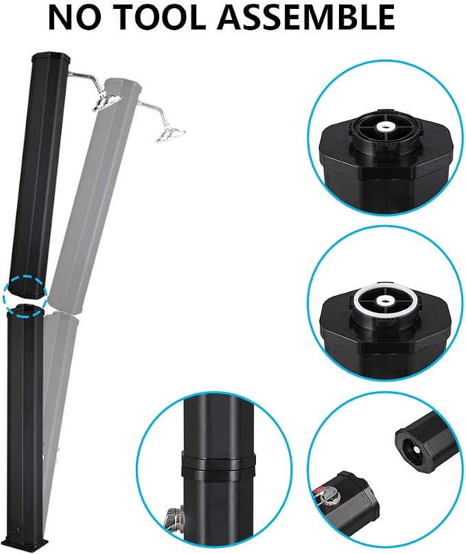 VINGLI Solar Heated Shower, 9.3 Gallon Outdoor Shower - Image 9