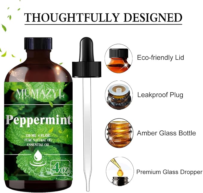Peppermint Essential Oil, Peppermint Oil 4 Fl Oz 120ML - Image 2