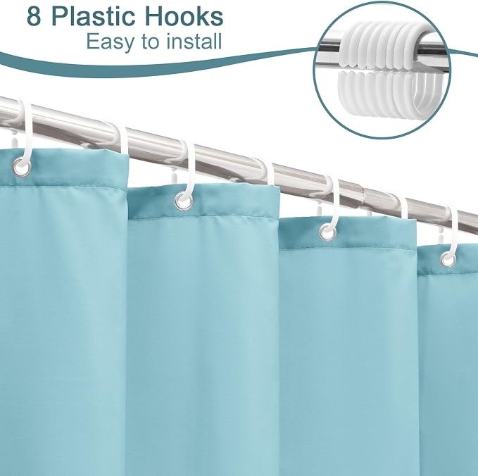 AooHome Stall Size 48x72 inch Shower Liner, Fabric Solid Color Bathroom Curtain - Image 6