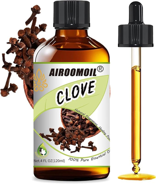 Pure Clove Essential Oil, 100% Natural Clove Oil, Premium Grade Essential Oils by Airoomoil