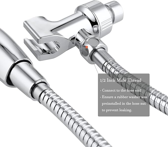 Universal Shower Head Holder for Hand Held Showerheads, Adjustable Shower Arm - Image 2