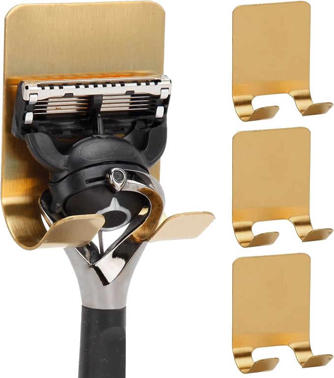 Self Adhesive Hooks Waterproof Razor Holder in Inside Shower 4 Pack, Metal by blueden
