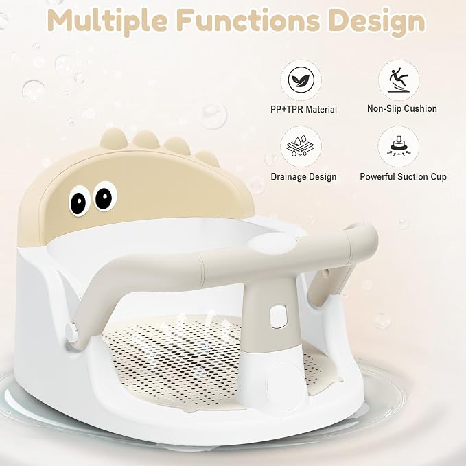 Baby Bath Seat for Babies 6 Months & Up Sitting Up, Non-Slip Baby Bath Chair - Image 3