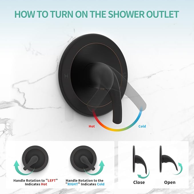 SR SUN RISE High Pressure 3-Way Rainfall Shower Faucet, 3 in 1 Shower Head and - Image 7