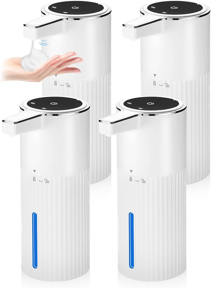 4 Pack Touchless Automatic Soap Dispenser, Smart Sensor Foam Hand Wash Dispenser by VZZNN