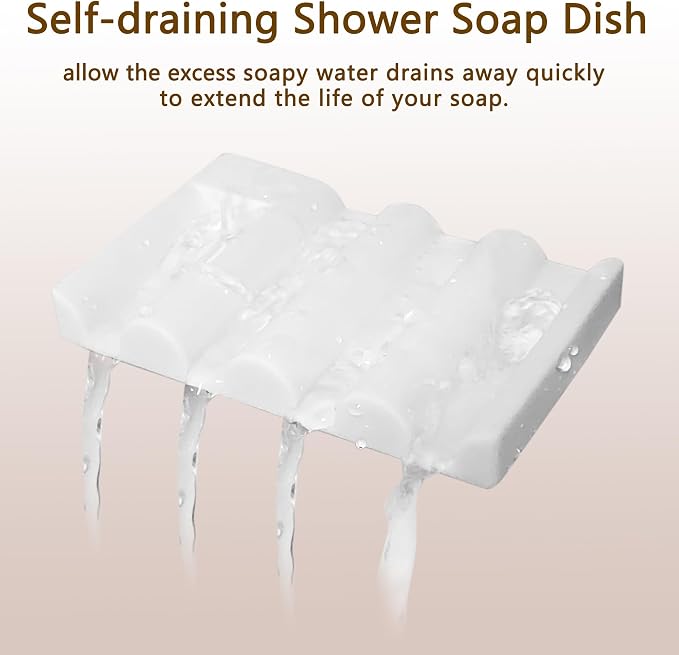 Soap Dish for Shower, Bathroom & Kitchen – Non-Slip, Self-Draining Design to - Image 3