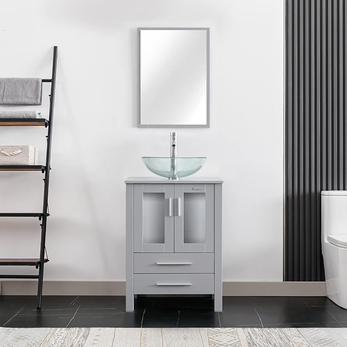 eclife 24" Modern Bathroom Vanity Sink Combo Freestanding Cabinet - Image 2