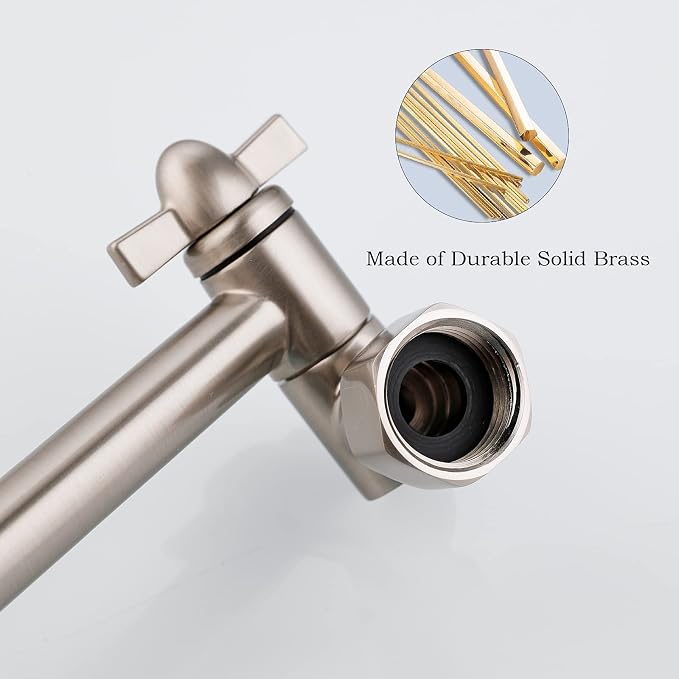 Brushed Nickel Shower Extender Arm, Height & Angle Adjustable - Image 6