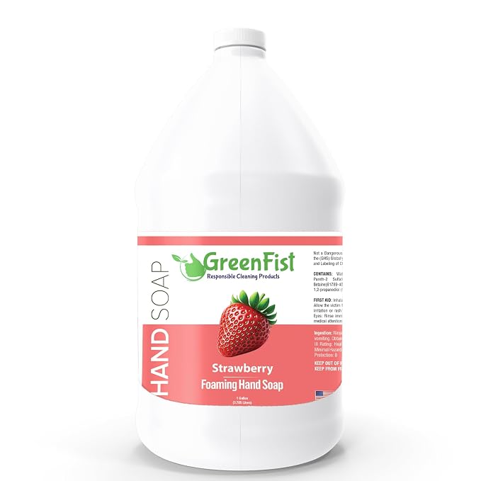 GreenFist Foaming Hand Soap Refills Strawberry Scent Jug Foam Refill Made in USA by GreenFist