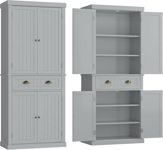 72" Kitchen Pantry, Tall Storage Cabinets by Ayiseedmid